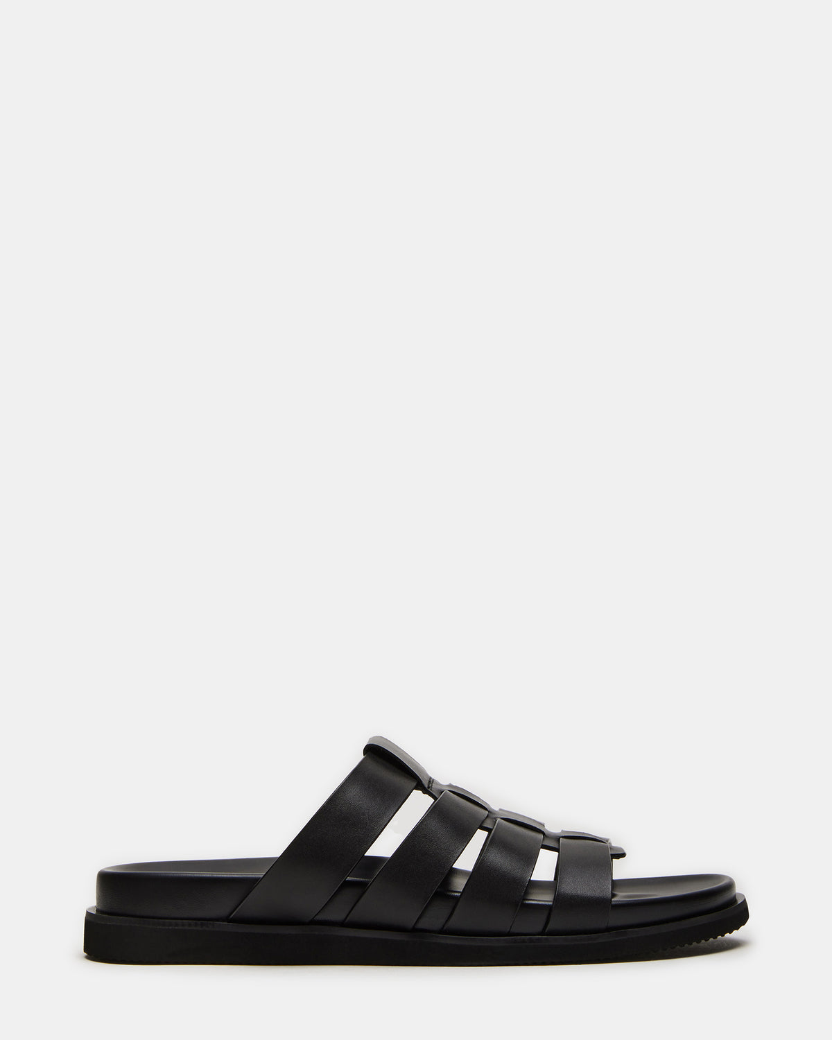 MARVYN Black Leather Men's Fisherman Slip-On Sandal - Steve Madden