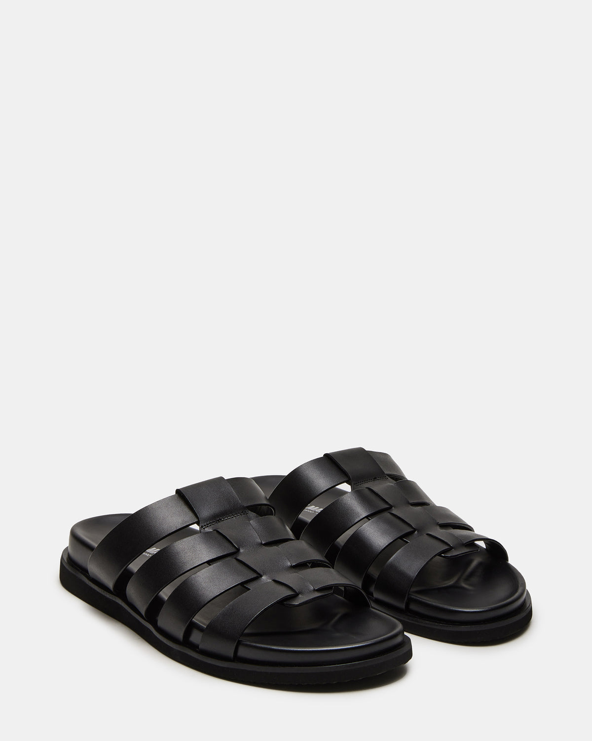 MARVYN Black Leather Men's Fisherman Slip-On Sandal - Steve Madden
