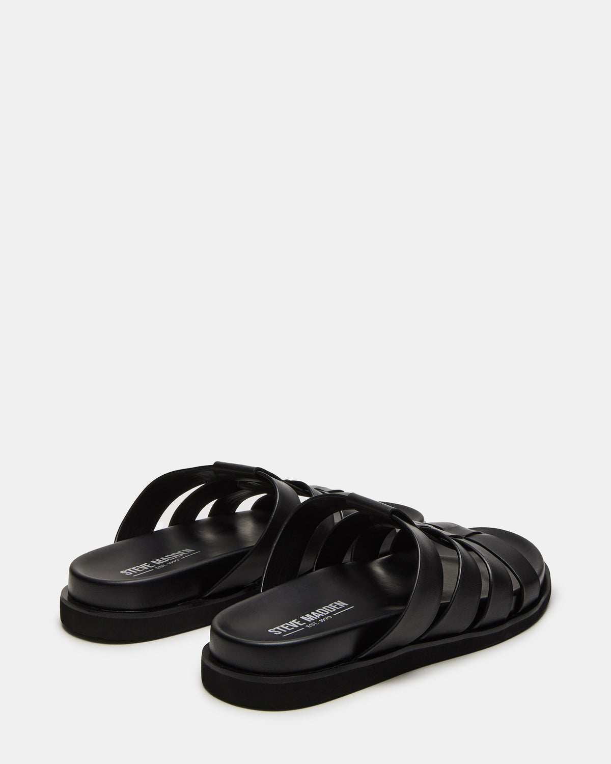 MARVYN Black Leather Men's Fisherman Slip-On Sandal - Steve Madden
