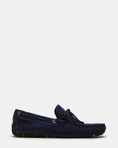 AMALFI Navy Suede Slip-On Men's Casual Loafer - Steve Madden