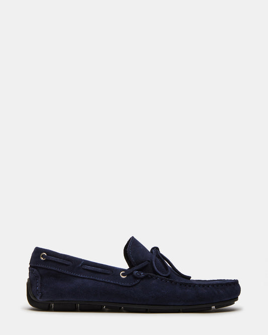 AMALFI Navy Suede Slip-On Men's Casual Loafer - Steve Madden