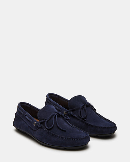 AMALFI Navy Suede Slip-On Men's Casual Loafer - Steve Madden