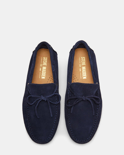 AMALFI Navy Suede Slip-On Men's Casual Loafer - Steve Madden
