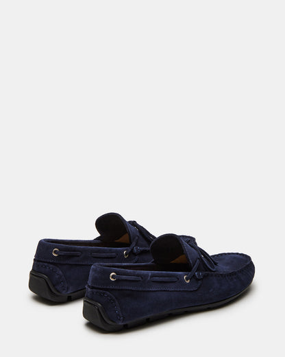 AMALFI Navy Suede Slip-On Men's Casual Loafer - Steve Madden