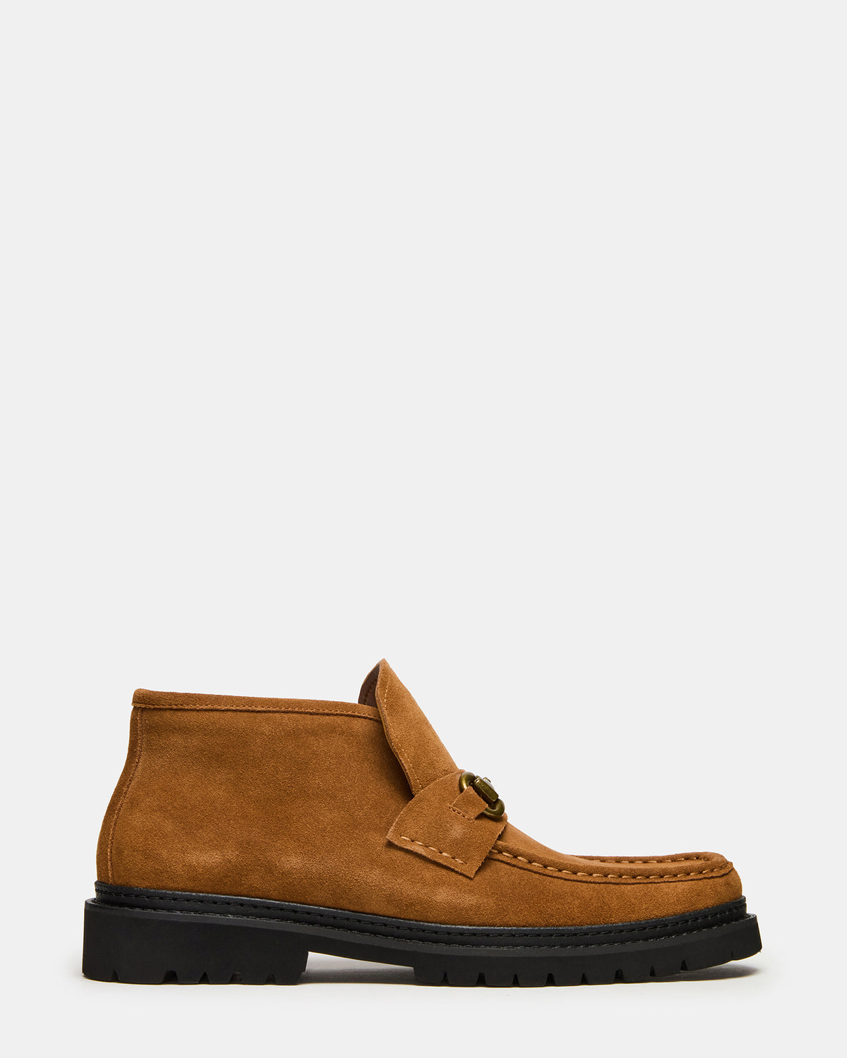 DEPUTY Chestnut Suede Horsebit Moc Toe Men's Casual Ankle Boot - Steve Madden