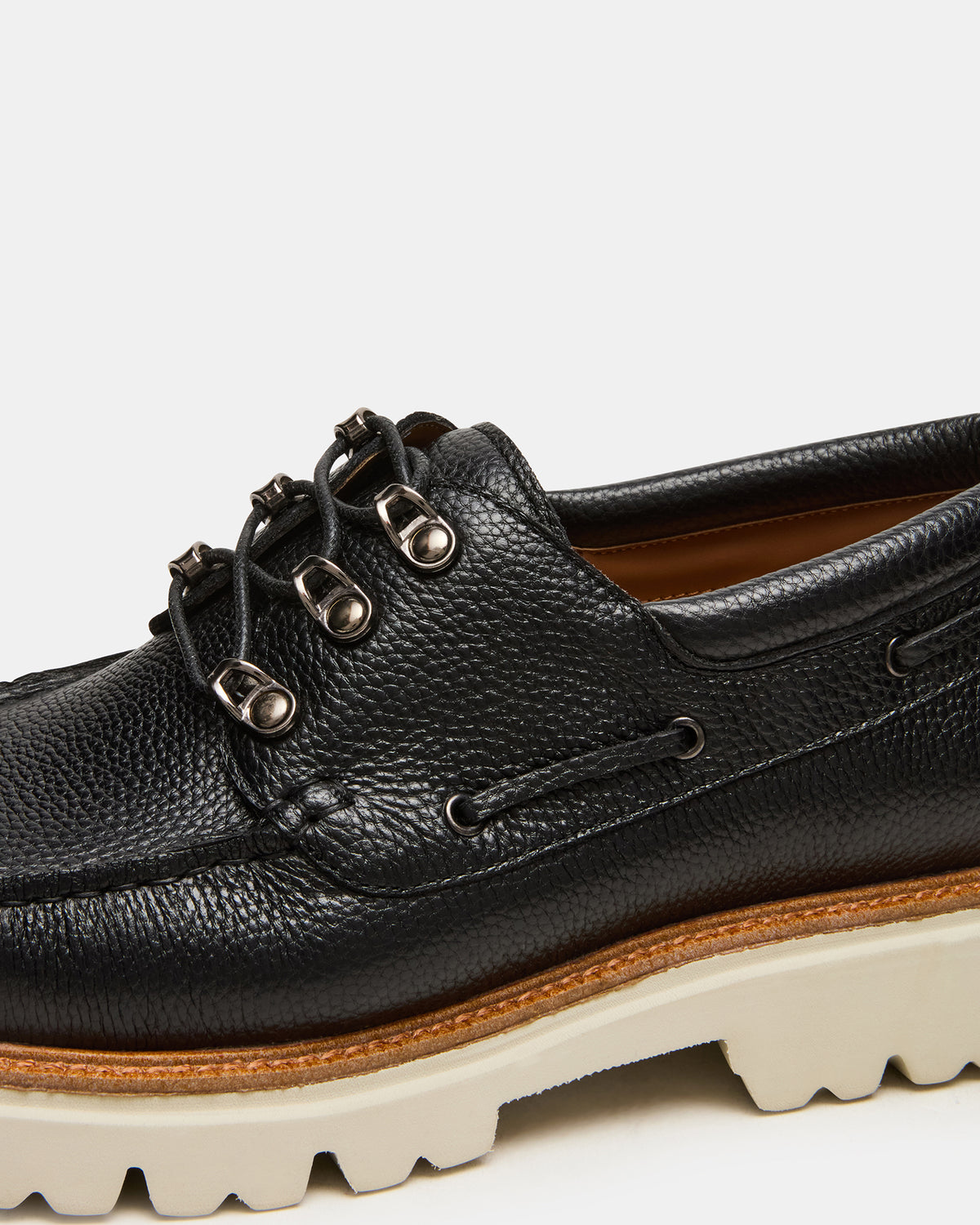 VICTOR Black Leather Slip-On Men's Casual Boat Shoe - Steve Madden