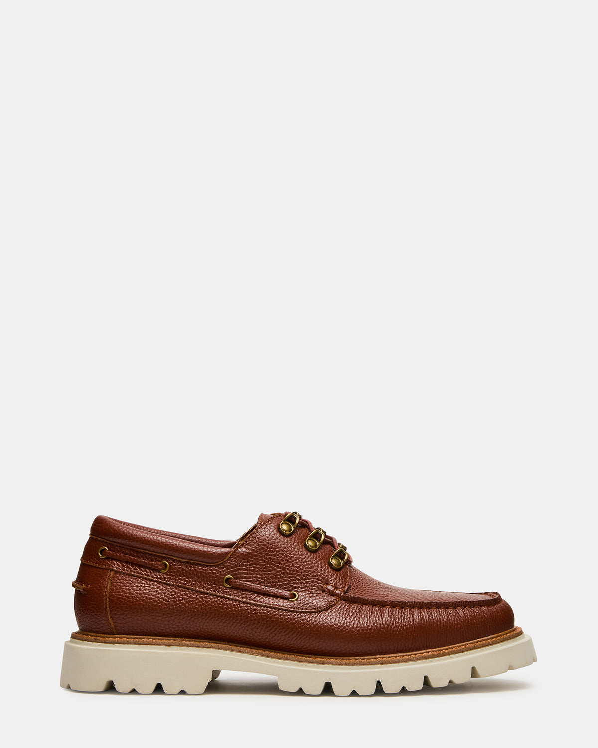 VICTOR Cognac Leather Slip-On Men's Casual Boat Shoe - Steve Madden