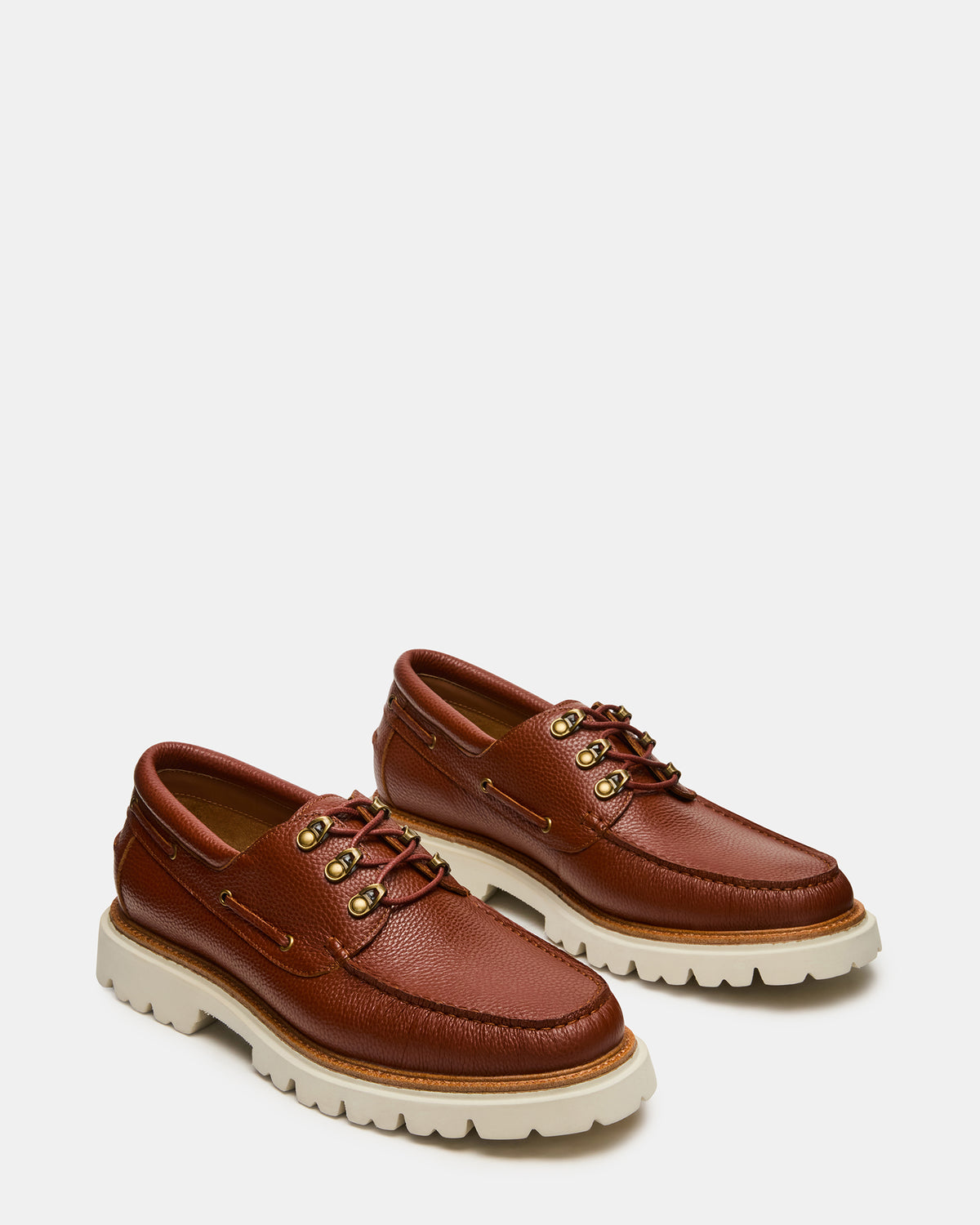 VICTOR Cognac Leather Slip-On Men's Casual Boat Shoe - Steve Madden