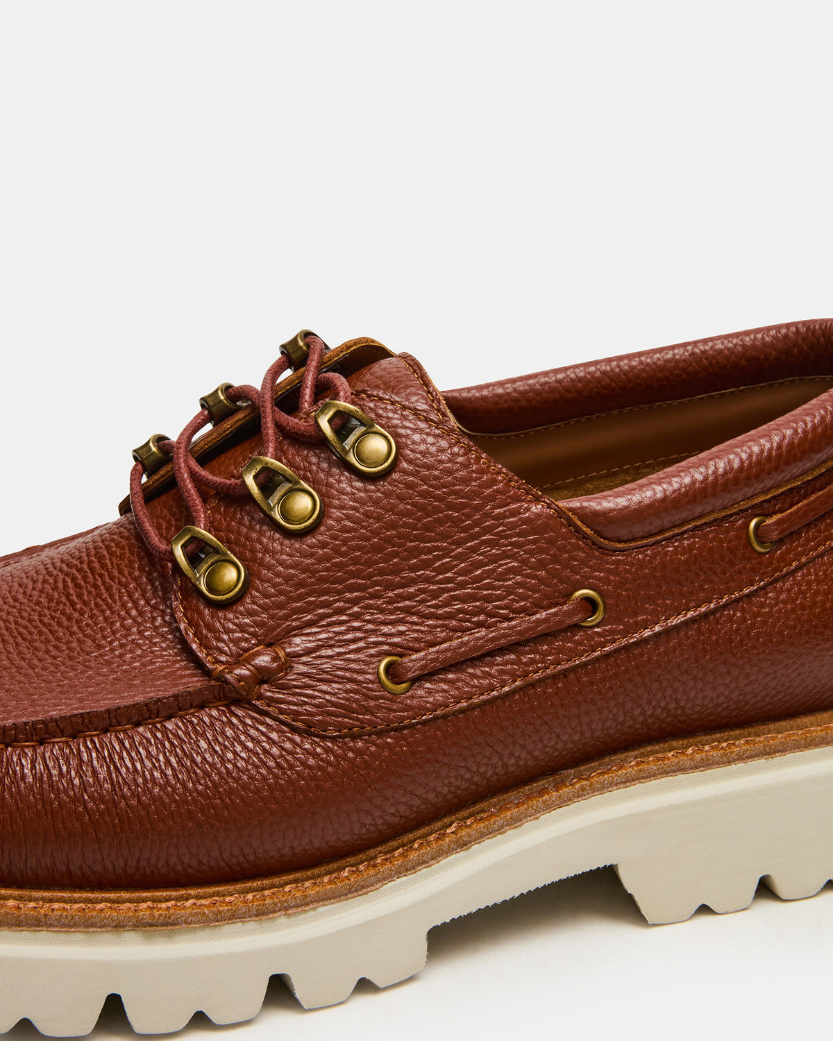 VICTOR Cognac Leather Slip-On Men's Casual Boat Shoe - Steve Madden