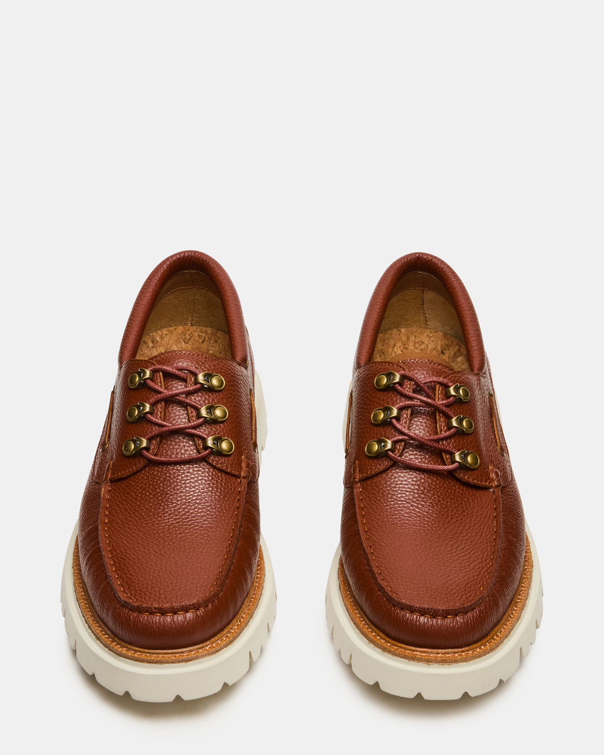 VICTOR Cognac Leather Slip-On Men's Casual Boat Shoe - Steve Madden