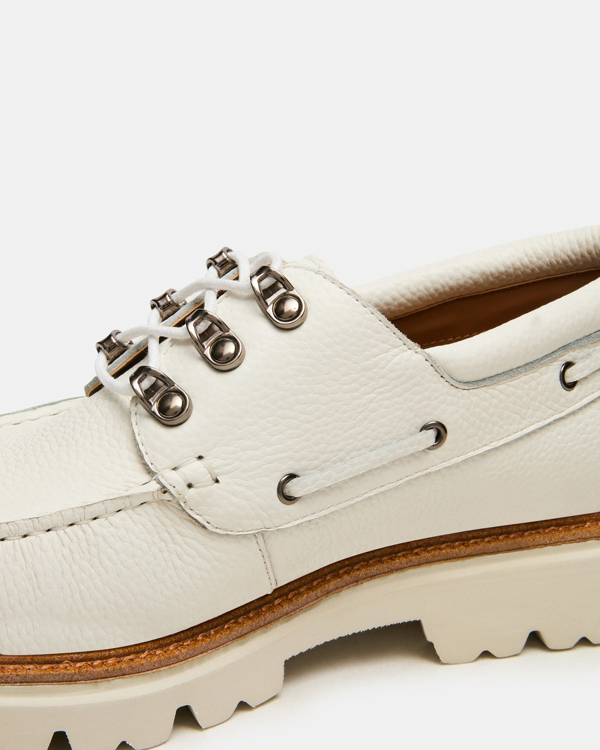 VICTOR White Leather Slip-On Men's Casual Boat Shoe - Steve Madden
