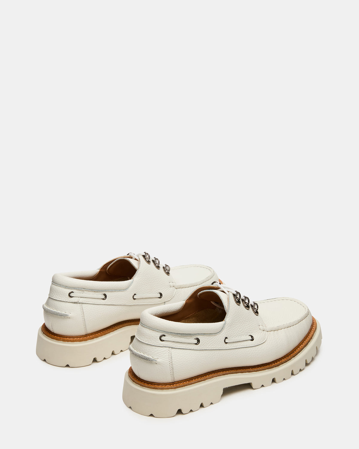 VICTOR White Leather Slip-On Men's Casual Boat Shoe - Steve Madden