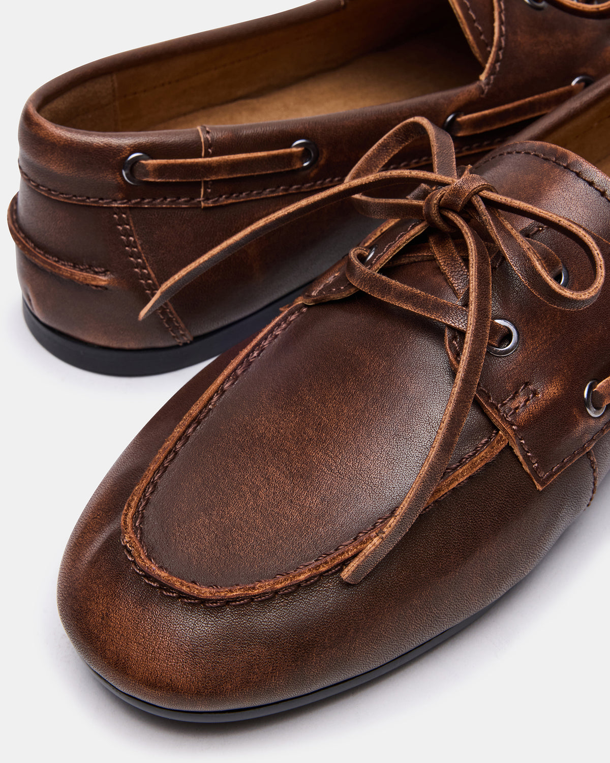 SCOUTT Brown Leather Slip-On Boat Men's Casual Shoe - Steve Madden