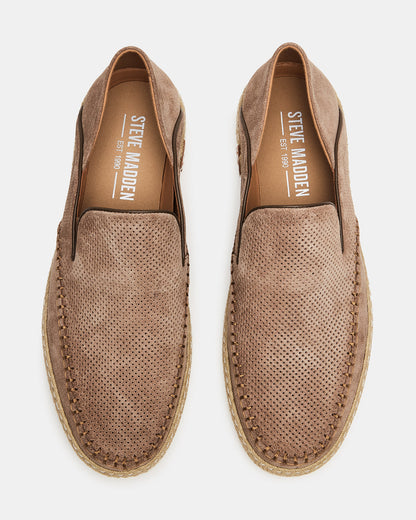 CAYDENN Tobacco Suede Slip-On Espadrille Men's Casual Loafer - Steve Madden