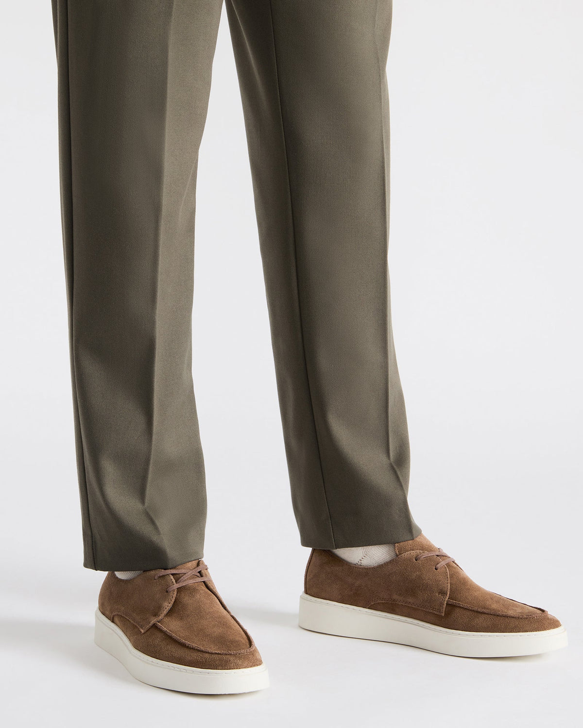 FRANKK Cognac Suede Lace-Up Men's Casual Shoe - Steve Madden
