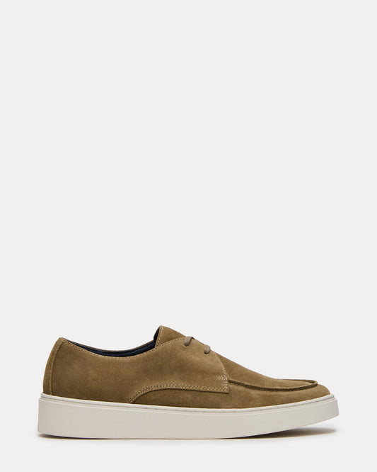FRANKK Taupe Suede Lace-Up Men's Casual Shoe - Steve Madden