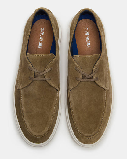 FRANKK Taupe Suede Lace-Up Men's Casual Shoe - Steve Madden