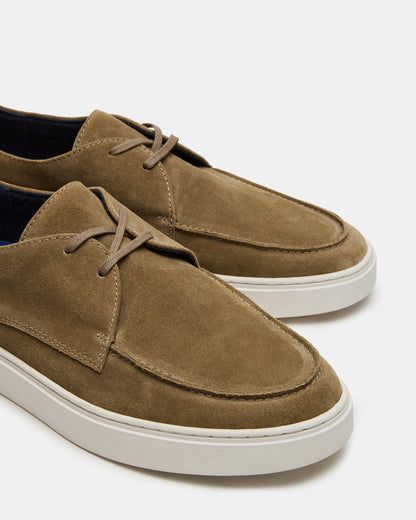 FRANKK Taupe Suede Lace-Up Men's Casual Shoe - Steve Madden