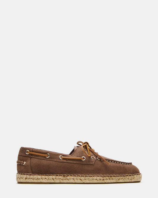 PANCHO Taupe Suede Slip-On Espadrille Boat Shoe Men's Casual - Steve Madden