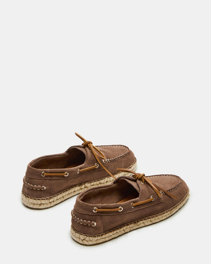PANCHO Taupe Suede Slip-On Espadrille Boat Shoe Men's Casual - Steve Madden