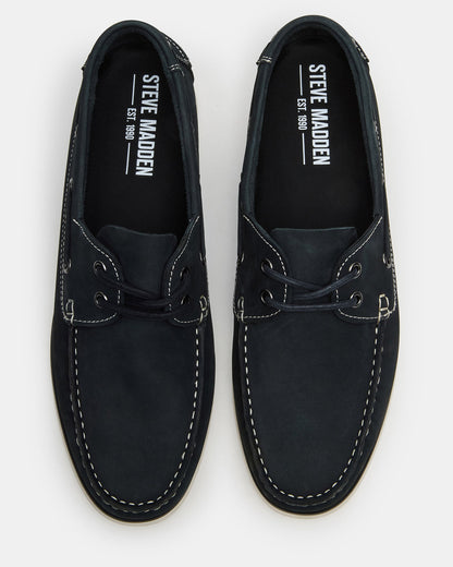 ZEPHYR Navy Slip-On Men's Boat Shoe Loafer - Steve Madden