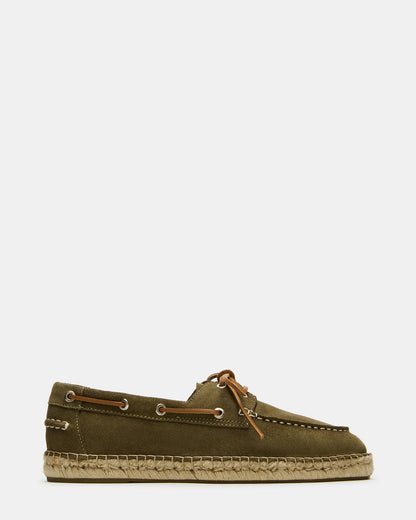 PANCHO Olive Suede Slip-On Espadrille Boat Shoe Men's Casual - Steve Madden