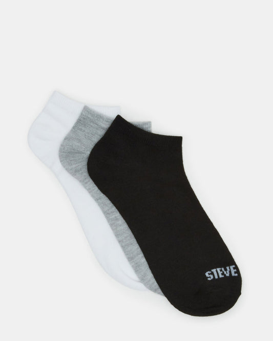 BASIC LOW CUT SOCKS BLACK/WHITE | Men's Multi Pack Low-Cut Socks - Steve Madden