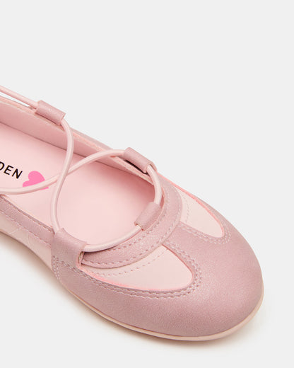 Kids' MEARA Blush Low-Top Lace-Up Girls' Sneaker - Steve Madden