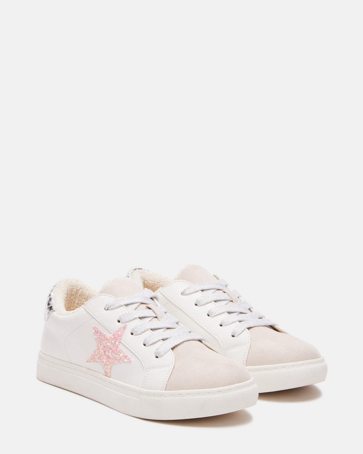 Kids' REZUME White Multi Girls' Lace-Up Star Sneakers - Steve Madden