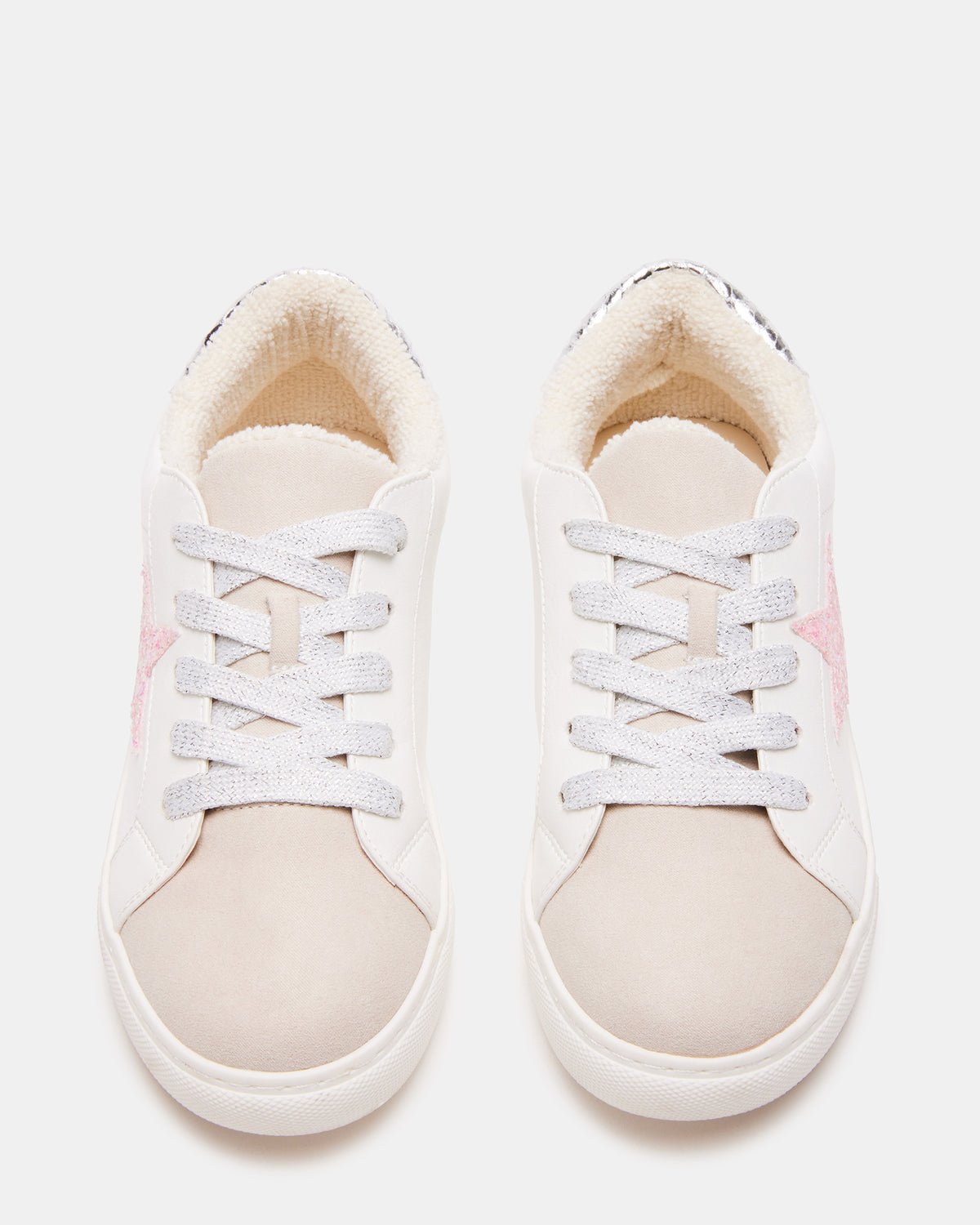 Kids' REZUME White Multi Girls' Lace-Up Star Sneakers - Steve Madden