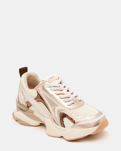 Kids' SPEDSTR Rose Gold Low-Top Lace-Up Girls' Sneaker - Steve Madden