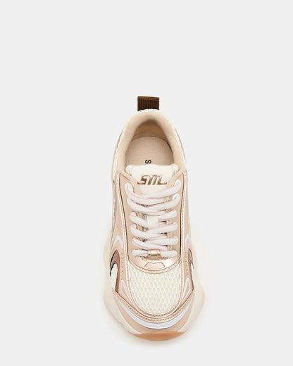 Kids' SPEDSTR Rose Gold Low-Top Lace-Up Girls' Sneaker - Steve Madden