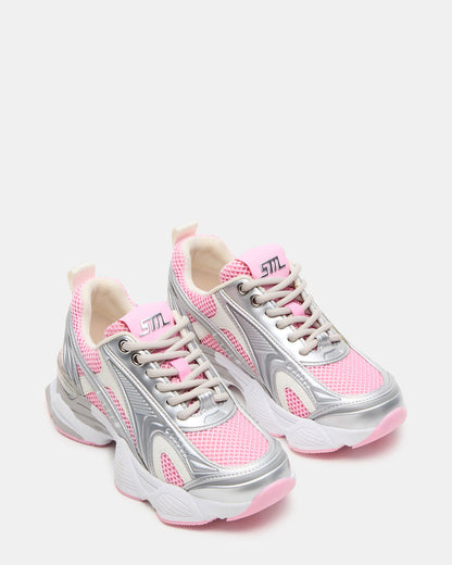 Kids' SPEDSTR Pink Low-Top Lace-Up Girls' Sneaker - Steve Madden