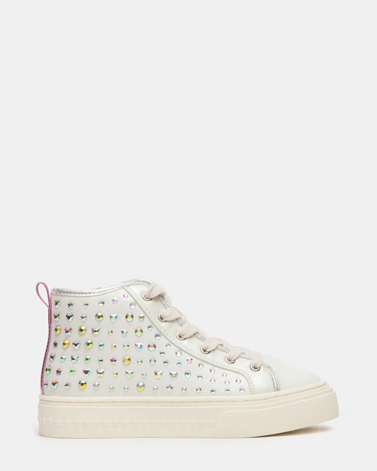 Kids' LAURISA White Multi High-Top Lace-Up Girls' Sneaker - Steve Madden