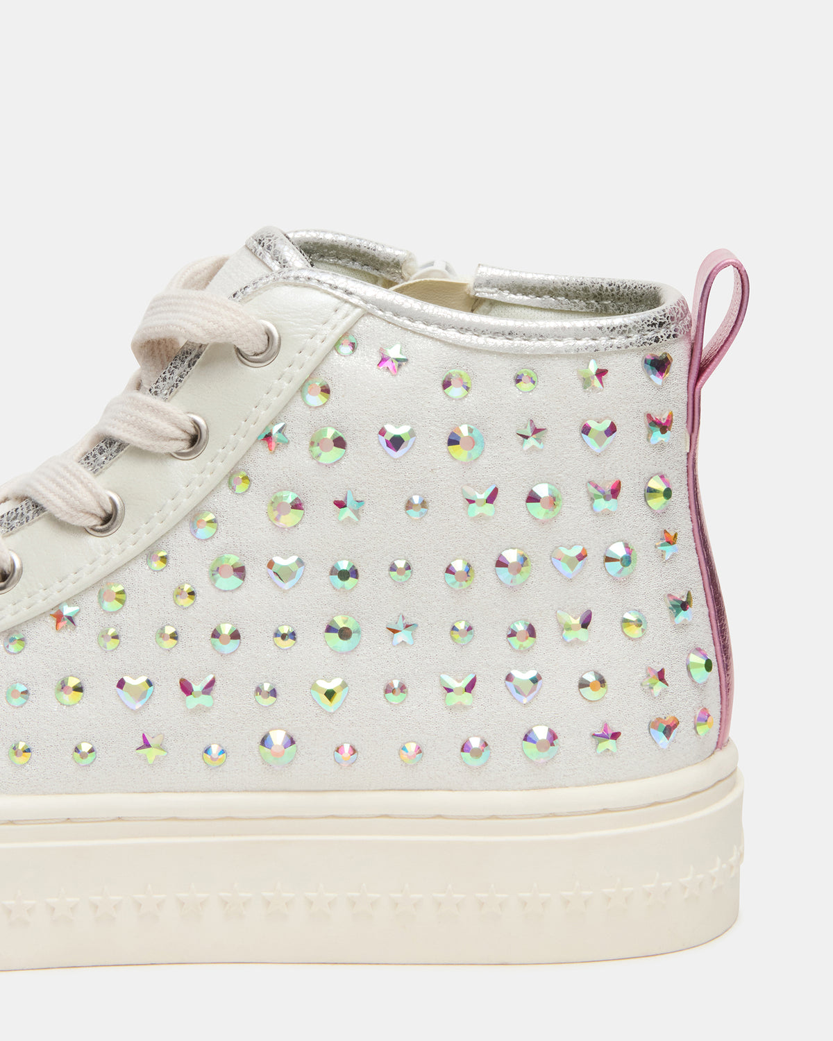 Kids' LAURISA White Multi High-Top Lace-Up Girls' Sneaker - Steve Madden