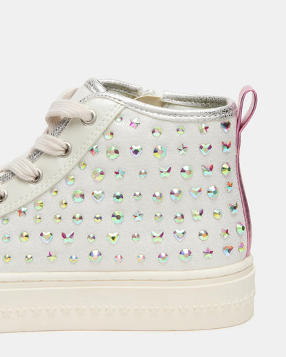 Kids' LAURISA White Multi High-Top Lace-Up Girls' Sneaker - Steve Madden