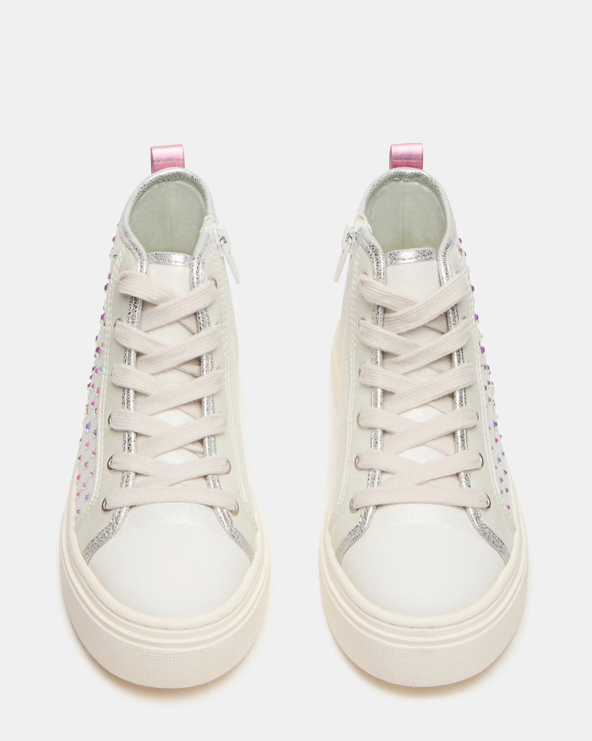 Kids' LAURISA White Multi High-Top Lace-Up Girls' Sneaker - Steve Madden