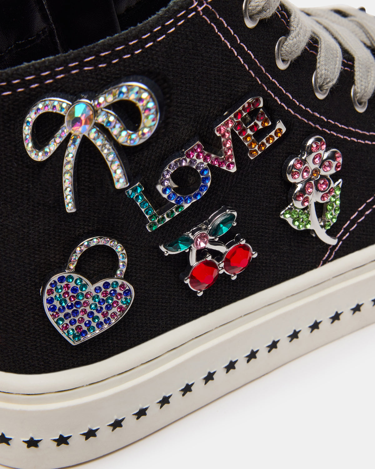 Kids' JOYCEE Black High-Top Lace-Up Girls' Sneaker - Steve Madden