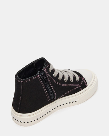 Kids' JOYCEE Black High-Top Lace-Up Girls' Sneaker - Steve Madden