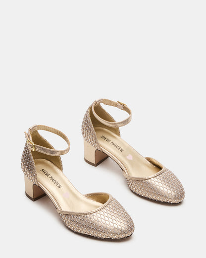 Kids' PRETTYY Gold Girls' Block Heel - Steve Madden