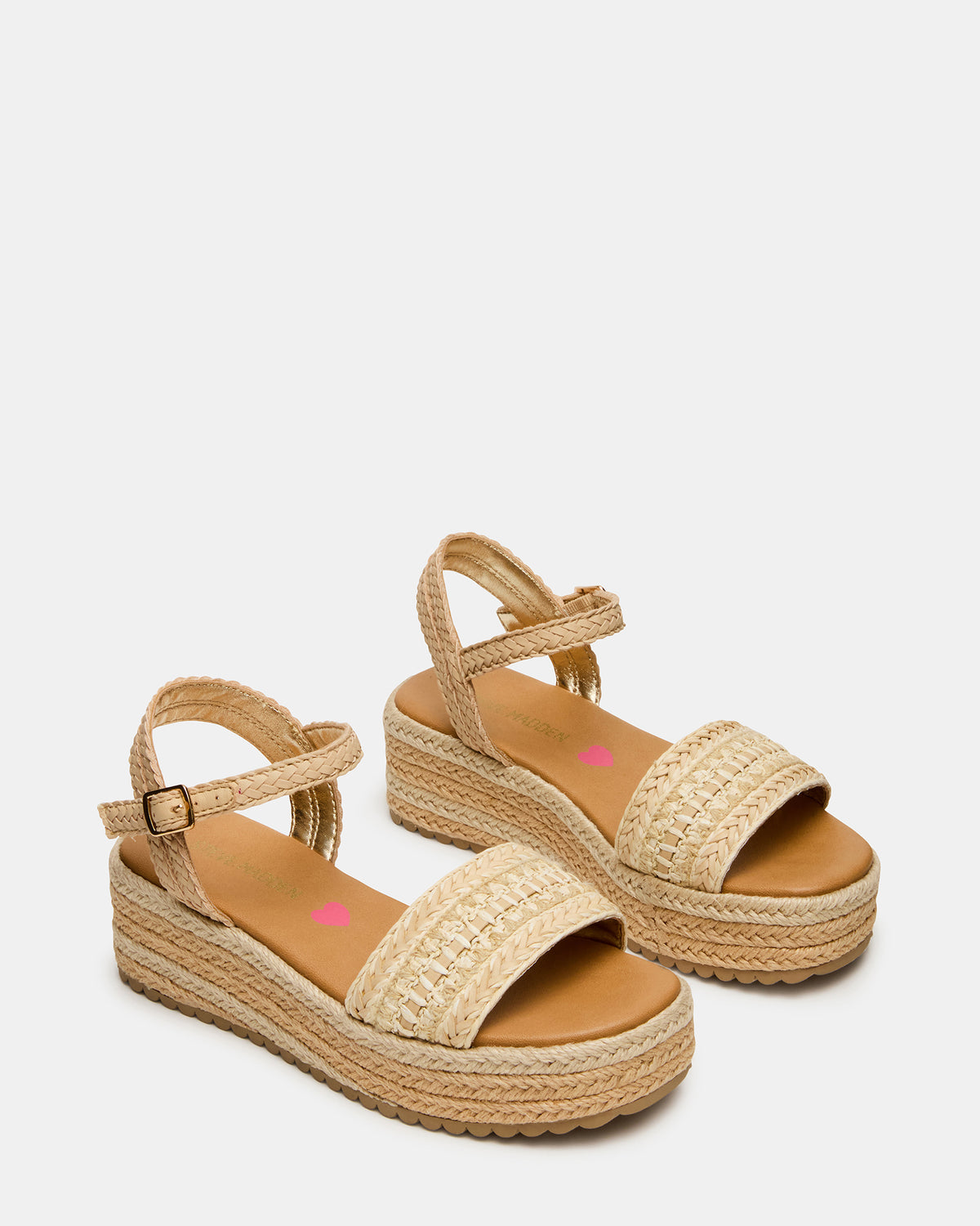Kids' KIKO Natural Platform Raffia Wedge Girls' Sandal - Steve Madden
