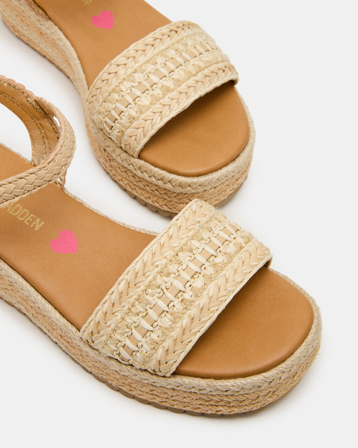 Kids' KIKO Natural Platform Raffia Wedge Girls' Sandal - Steve Madden