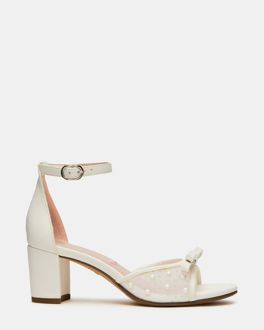 Kids' ADIA White Mesh Block Heel Girls' Heel - Steve Madden