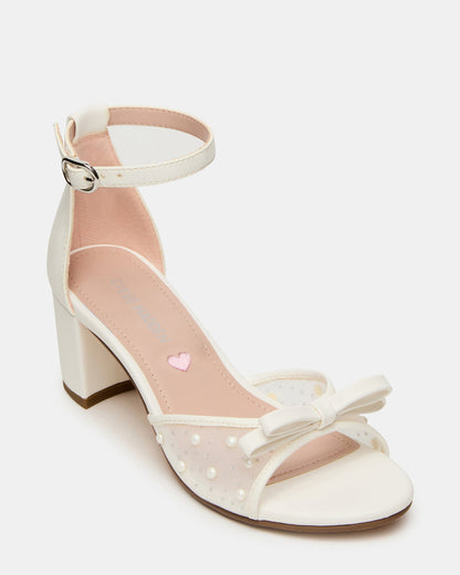 Kids' ADIA White Mesh Block Heel Girls' Heel - Steve Madden