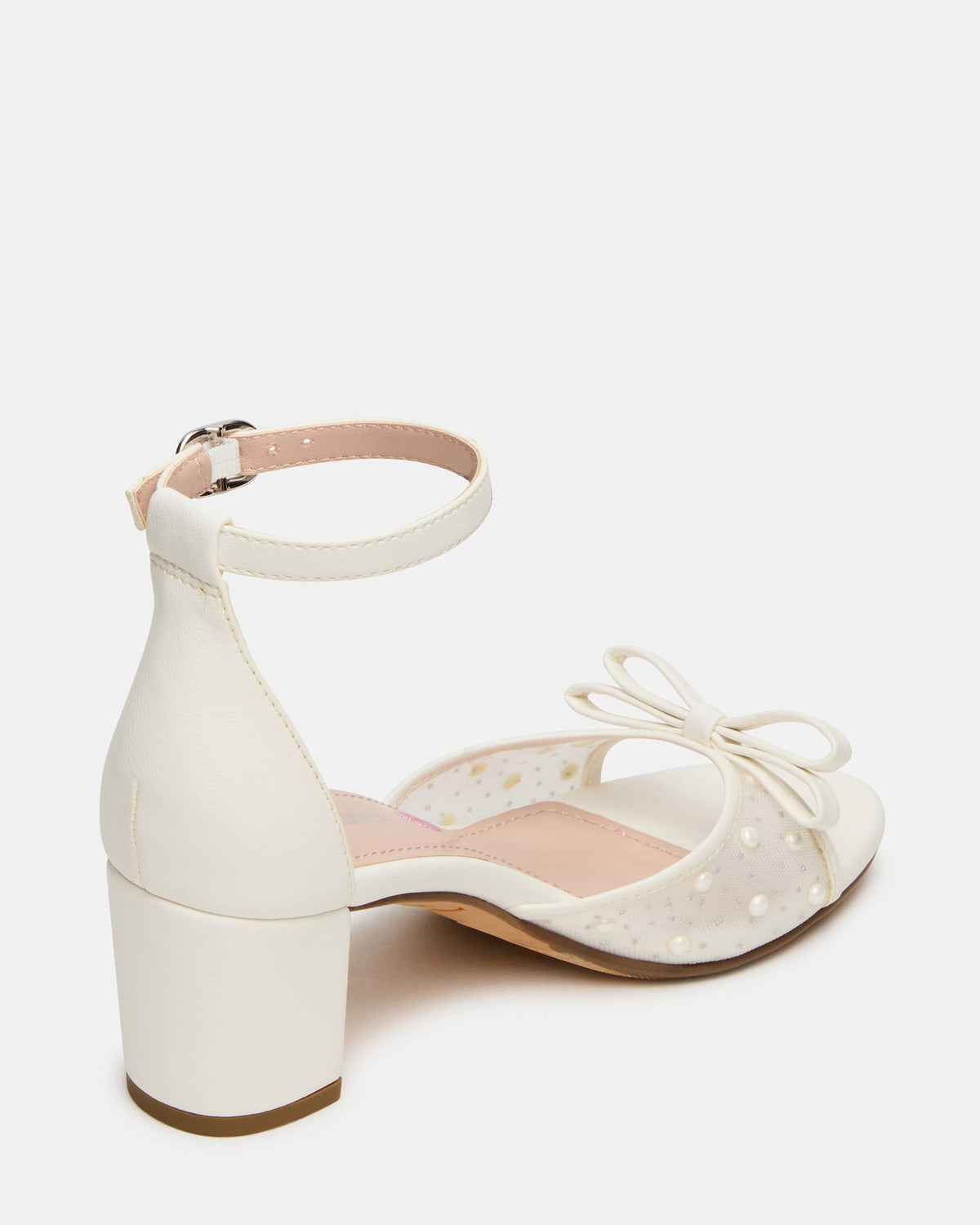 Kids' ADIA White Mesh Block Heel Girls' Heel - Steve Madden