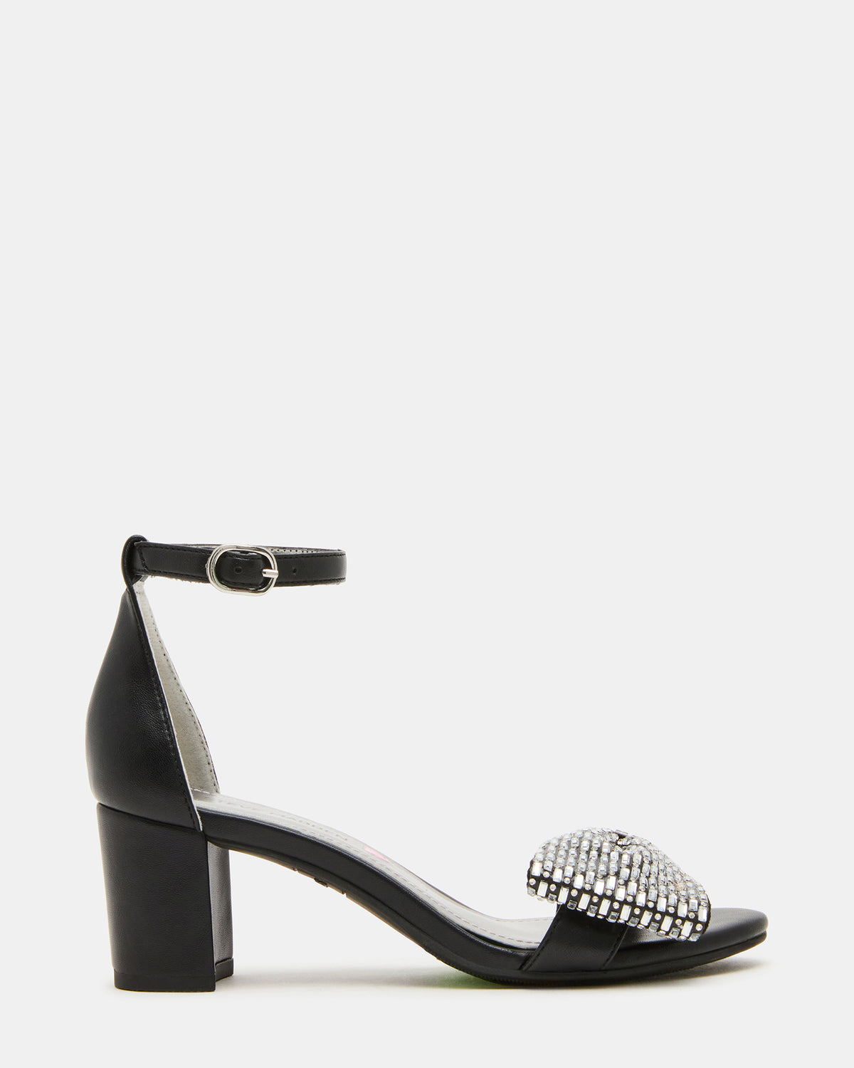 Kids' ABIGAL Black Rhinestone Embellised Block Heel Girls' Heel - Steve Madden