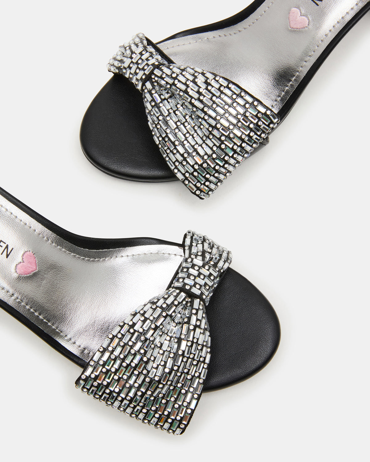 Kids' ABIGAL Black Rhinestone Embellised Block Heel Girls' Heel - Steve Madden