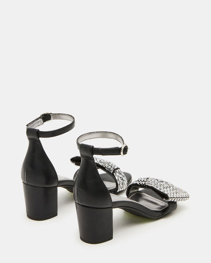 Kids' ABIGAL Black Rhinestone Embellised Block Heel Girls' Heel - Steve Madden