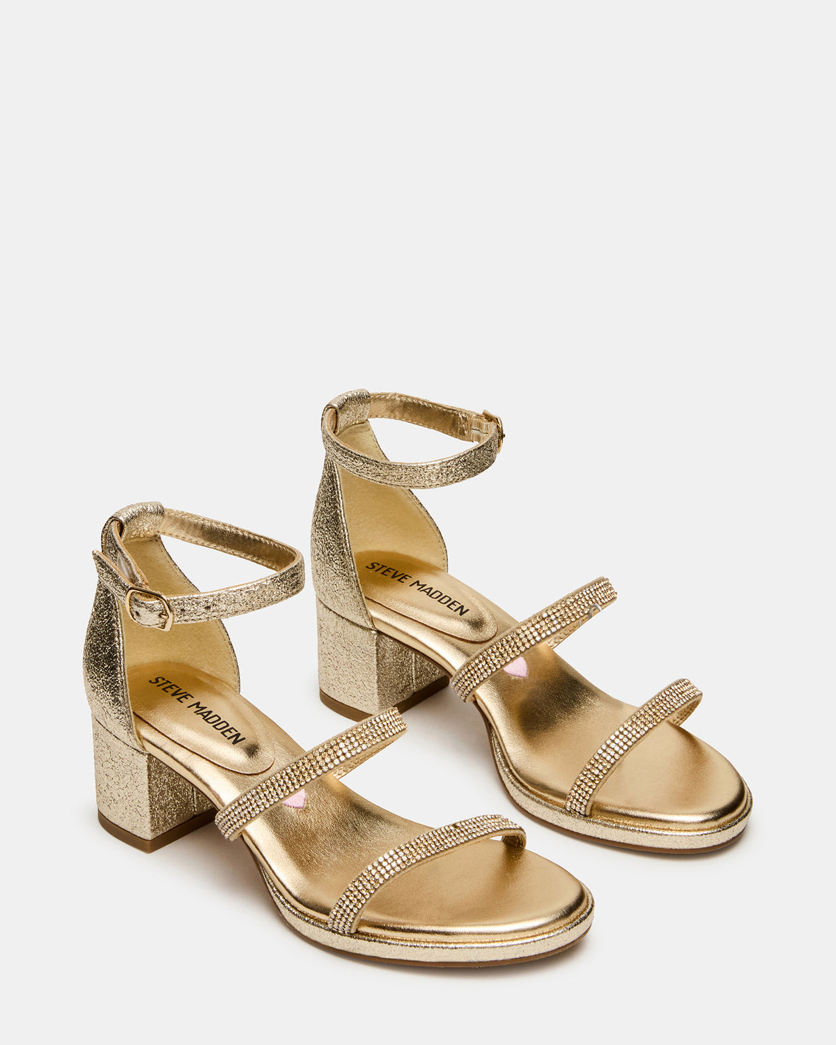 Kids' SIZZLE Gold Girls' Strappy Block Heel - Steve Madden
