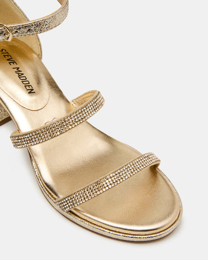 Kids' SIZZLE Gold Girls' Strappy Block Heel - Steve Madden